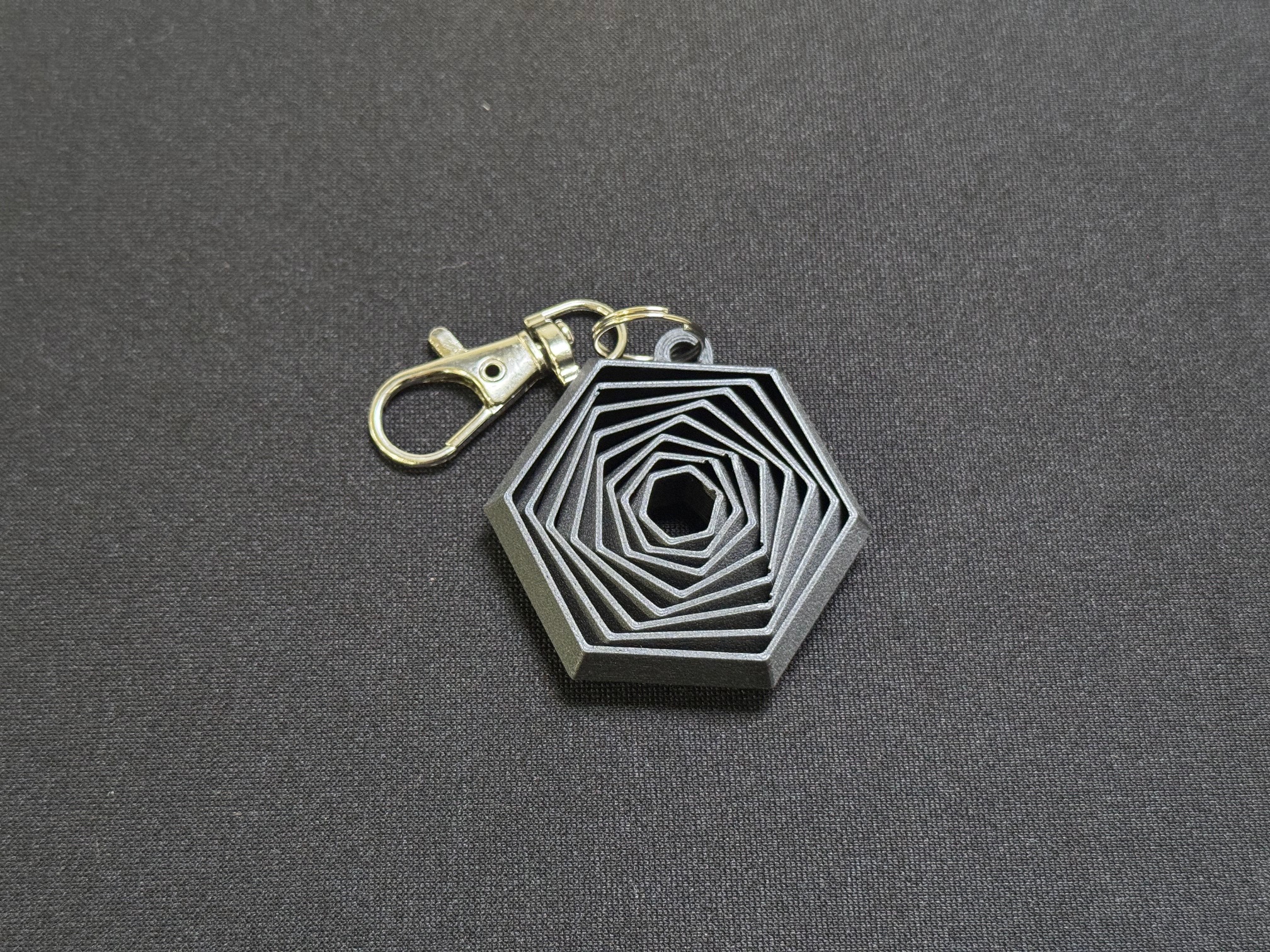 Hexagon Fidget Keychain - Black