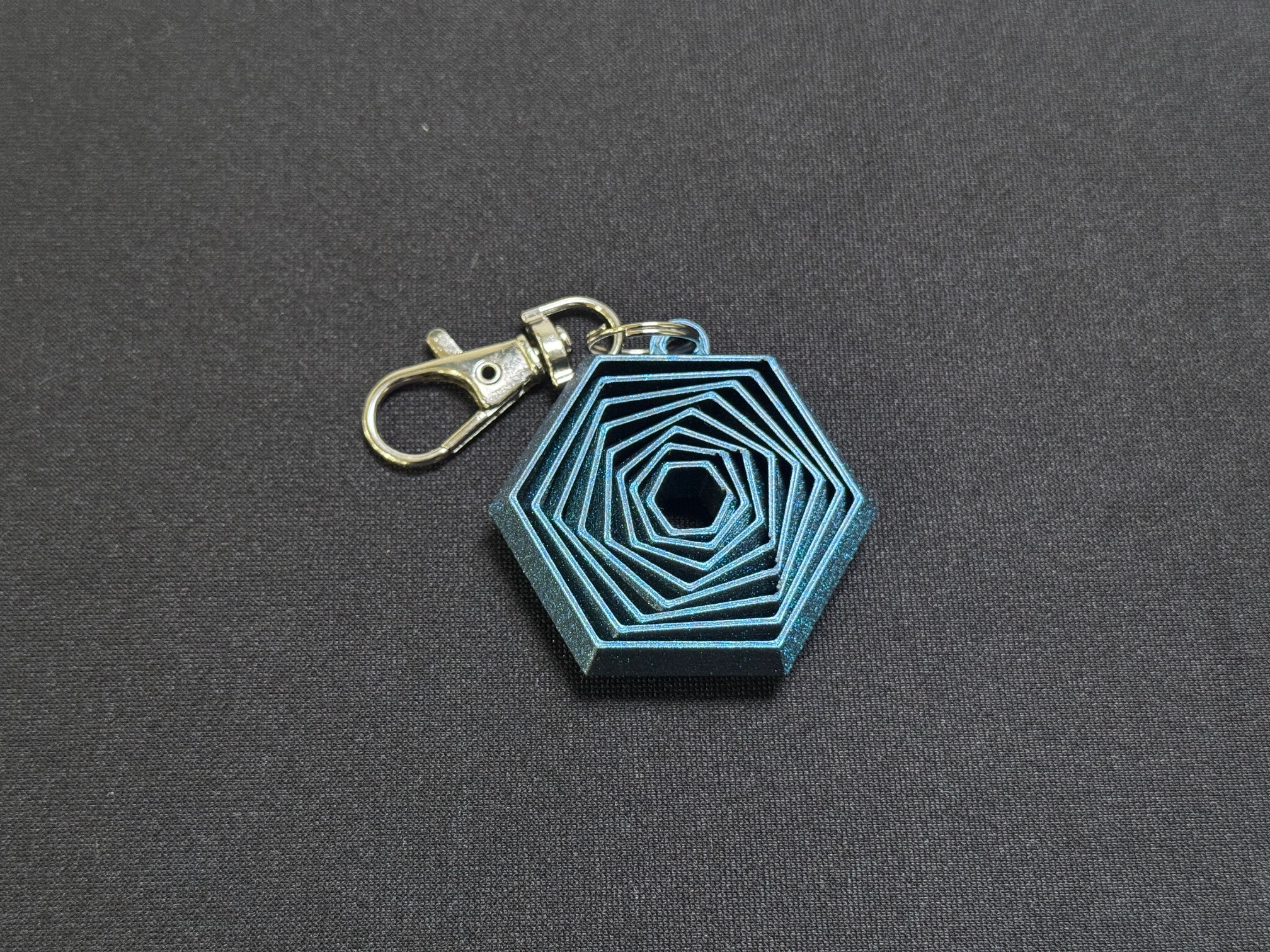 Hexagon Fidget Keychain - Blue