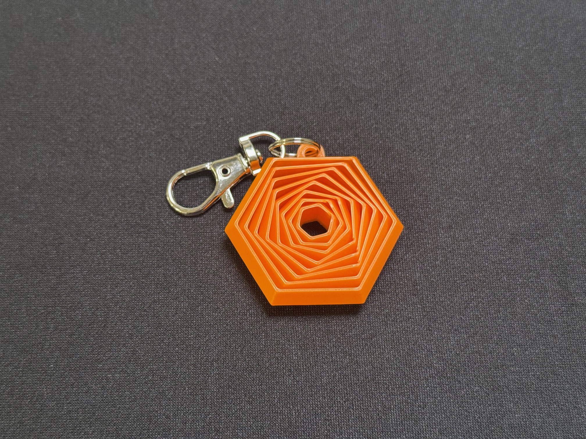 Hexagon Fidget Keychain - Orange