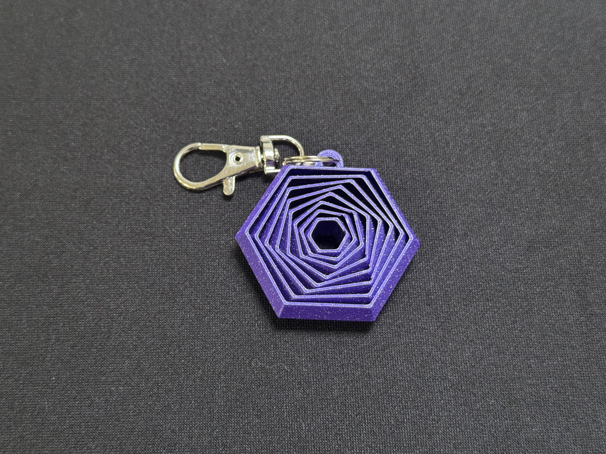 Hexagon Fidget Keychain - Purple
