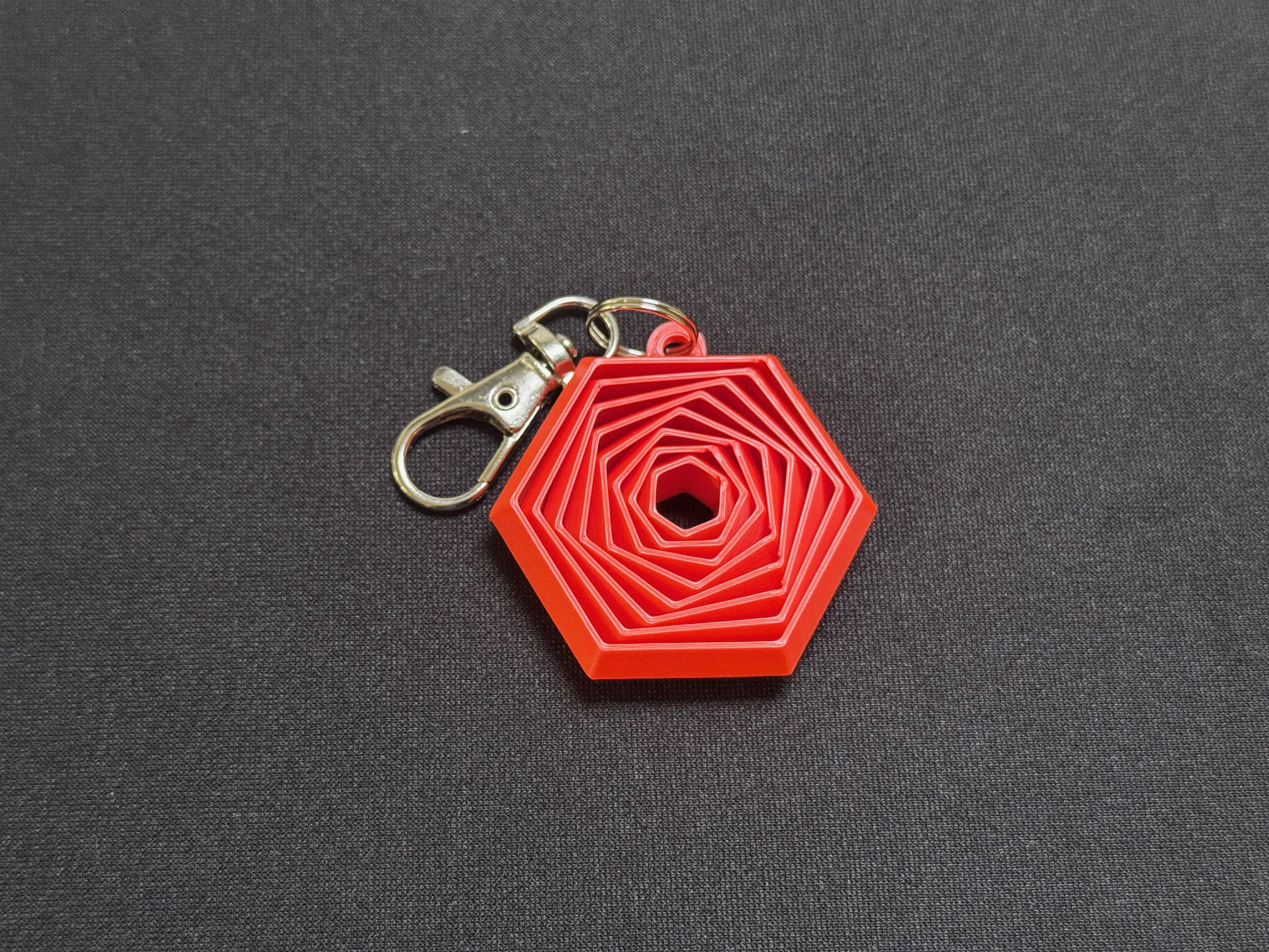 Hexagon Fidget Keychain - Red